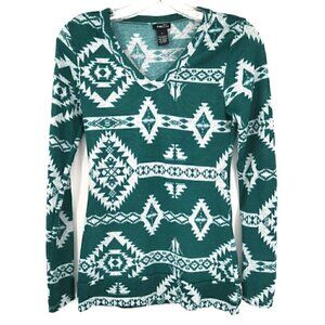 Rue 21 Women's S Boho Soft Green Tribal Sweater